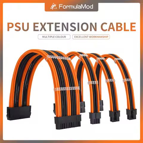 FormulaMod NCK2 Series PSU Extension Cable Kit , Solid Color Cable Mix Combo 300mm ATX24Pin PCI-E8Pi