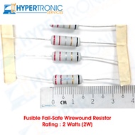 Resistor Fusible Fail Safe Wirewound Resistor  5% 2W 0.1 Ohm, 0.15 ohm, 0.22 Ohm, 0.33 Ohm, 0.47 Ohm