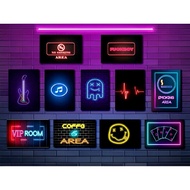 Aesthetic Neon Wooden Poster Decoration Walldecor Length 20x30, Doff Lamination/glossy, Art Carton P