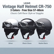 LEAD CR-750 Vintage Half Motorcycle Helmet - Free Size 57-60cm