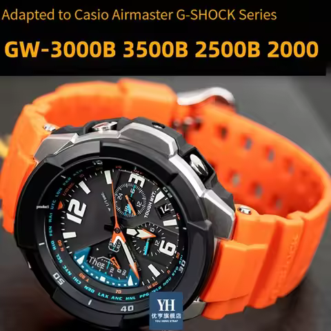 Black Orange Silicone Watchband for Casio G-SHOCK 5121 GW-3500B GW-3000B GW-2000 Men Sport Band Stra