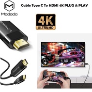 Original Mcdodo CA-5880 2M Type-C to 4K 2160P UHD Ultra HD HDMI HDTV Monitor Adapter Converter Gamin