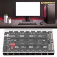 GREAT ARGB PWM Fan Hub, SATAs Interface 4Pin PWM 2 in 1 Fan Hub, Portable with  3Pin ARGB  Fan Hub P