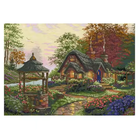 Joy Sunday Cross Stitch Kit Wishing Lodge 11CT 14CT Printed Cross Stitch Embroidery Kits Set Crossti