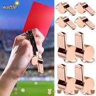 WATTLE 2pcs Metal Whistle Soccer Football Basketball Referee Sport Rugby With Black Rope Stainless Steel Whistles