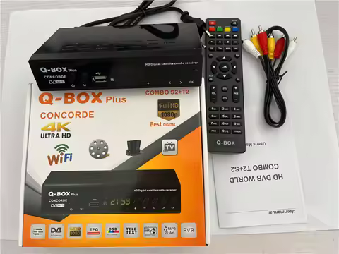 Q-BOX Plus DVB-S2 DVB-T2 Combo Q-BOX Satellite TV Receiver H.264 MPEG 4 DIGITAL TV Decoder 1080P Set