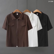 21-1288 Lady and the Trim Front Zip Collar T-Shirt Chest Size 42-52 Inches