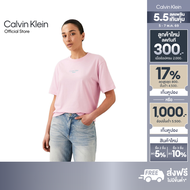 CALVIN KLEIN เสื้อยืดคอกลมแขนสั้นผู้หญิง ทรง BOXY รุ่น 47C858G W0S-สี Blush Pink