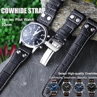 22mm Leather Watch Strap for IWC Watch band Mark Big Pilot Bracelet Rivet Wristband IWC Portugieser Watchband Accessories