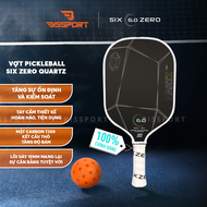 Vợt Pickleball Six Zero Quartz Chính Hãng Đen Viền Tím - Smash Uy Lực Kiểm Soát Tốt - Lõi Composite