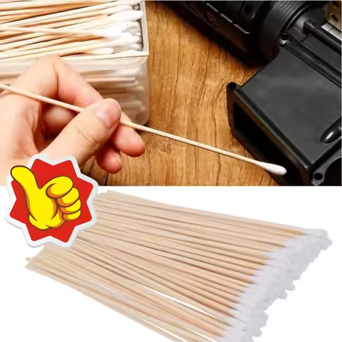 100pcs 6 Inch Long Tactical Cleaning Cotton Swabs Cleaning Kit Mat For AR15 M4A1 AK74 AK47 Remington