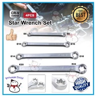 4pcs set E6 E24 Torx Star Wrenches Double End Ring Box Spanner Plum Socket Nut Wrench E8 E10 E12 E14