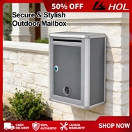 Aluminium Alloy Mailbox Outdoor Post Box Waterproof Stainless Security Locking Suggestion Box
