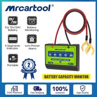 MRCARTOOL 12V 24V Battery Capacity Monitor Portable Car Battery Capacity Monitoring Low Power Alarm 