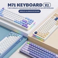 Xinmeng M71 Keyboard Tri Mode Bluetooth 2.4g Wired Rgb Backlit Mechanical Keyboard Hotswap E-Sports 