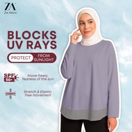 ZOE ARISAH Ledrina Baju Latihan Sukan Muslimah Training Shirt Wanita Murah SPF50 Quick Dry New Sport