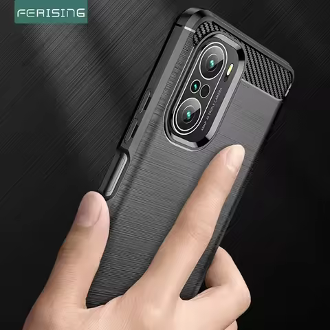 Cases For Pocophone F5 Pro Case Xiaomi Pocophone F4 Silicone TPU Bumper Shockproof Carbon Cover for 