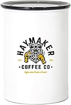 HAYMAKER Airscape Coffee Storage Canister, Stainless Steel, BPA Free, 64 Oz. (Chalk)