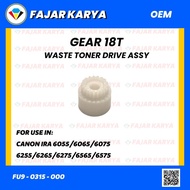 GEAR 18T WASTE TONER DRIVE EXHAUST CANON IRA 6075/6075/6575