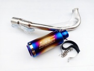 ชุดท่อ Click 125i ชุดท่อ Click150i ท่อclick125i  ท่อclick150i +ปลายท่อเอสซีสีรุ้งยาว 9.5นิ้ว