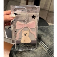 MERAH Clear Pink Dog Bow Casing Vivo Y400 V60 V40 Lite 5G Y29 5Gv50 Lite Y28 Y19S Y19 V29 Y17 Y100 4