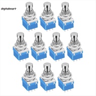 10PCS Guitar Effects Pedal Footswitch 3PDT Stomp Pedal Switch 9-Pin Locking Push Button Foot Switch