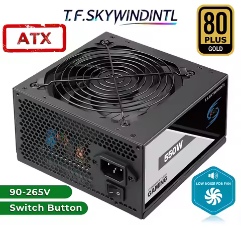 550W ATX Power Supply 80PLUS Gold PC PSU Non Modular 90V-265V 20+4PIN 120mm Ultra-Quiet for Desktop 