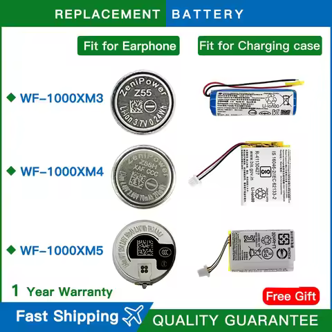 Original ZeniPower Z55 Z55H Z55FH Replacement Battery For Sony WF-1000XM3 WF-1000XM4 WF-1000XM5 Earp