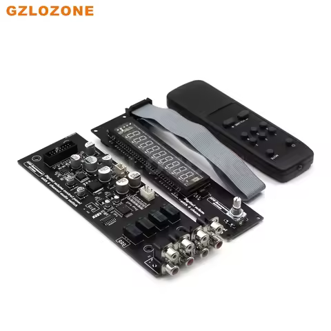 Assembeld CS3310 Remote Preamplifier Board With VFD Display 4 Ways Input