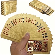 1 Set Luxury Golden Foil Poker Card Game Set Handmade Box With Cards Elegant Poker Deck For Adults F
