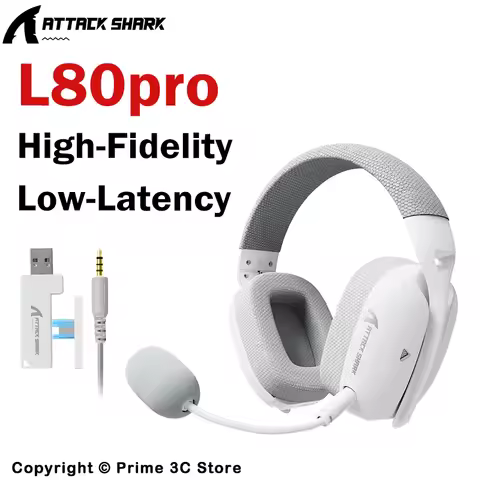 ATTACK SHARK L80PRO Wireless Gaming Headset Tri-Mode Bluetooth Ultra-Light 40mm Drivers Low Latency 