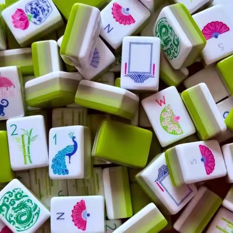 Standard American Acrylic 4 Layer Mahjong Green Apple Green