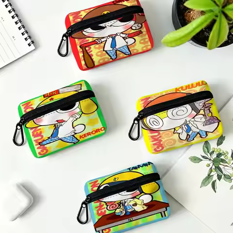 Hot Gunsou Keroro frog Oxford Fabric Mini Coin Wallet Smooth Zipper Hanging Design Multi-use Small S