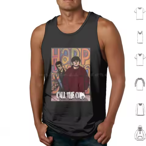 Happy Mondays-Call The Cops Tank Tops Print Cotton Happy Mondays Happy Mondays Call The Cops Happy M