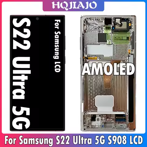 6.8" AMOLED For Samsung S22 Ultra 5G LCD S908B S908B/DS S908U S908W S908N S9080 S908E Display Touch 