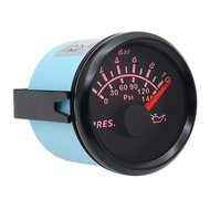 【Blue Shell】52mm 0-10 Bar 0-145 psi Waterproof Oil Pressure Gauge Marine Truck Marine Mechanical Oil
