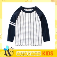 Kids Children T-shirt for 1-10 years old boys girls sport theme inspired long sleeve stripe printed / Baju kanak-kanak budak lelaki perempuan lengan panjang bertema sukan dengan cetakan belang