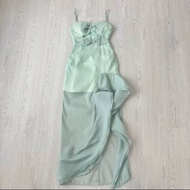 ชุดคุณภาพดี💯ตรงปก✨ร้านนี้มีพร้อมส่งเลย✅ไม่ต้องเช็ค*ส่งไว💐 เดรสยาวผ่าหน้า ระบาย หางปลา ชุดออกงานสี​ ช