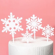 Ready Stock∼ White Snow Flake acyclic cake decoration cake topper