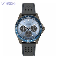 Jam Tangan Guess W1108G4 Chronograph Bulat Strap Kulit Hitam Elegan Fullbox