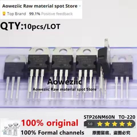 Aoweziic 2022+ 100% New Imported Original STP26NM60N P26NM60N TO-220 N-channel MOS FET 20A 600V