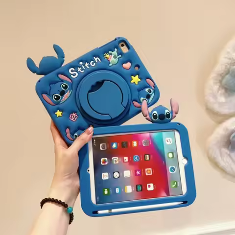 For Samsung Galaxy Tab S6 A7 Lite A8 A9 Plus 8.7 11 T510 T290 8.0 inth Cute Cartoon Stitch Silicone 
