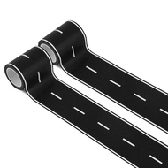 2 Pack 32.8 ft Black Roadway Track Tape, Road Tape for Toy Cars, Sticks to Flat Surfaces, No Residue