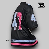 VINTAGE JERSEY NUMBER 47 STREETWEAR OVERSIZE UNISEX HOLIGANS BLACK AND WHITE