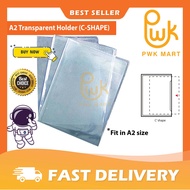 A2 TRANSPARENT HOLDER C-SHAPE/ Waterproof Plastic Holder / A2 Plastic File