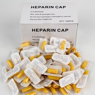 100pcs Sterile Heparin Cap IV Cannula Heparin Caps for Pet Animals Dog Cat Veterinary Supplies