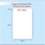 F4 Folio White Envelope 100g Guarantee Seal Glue (100 Sheets)