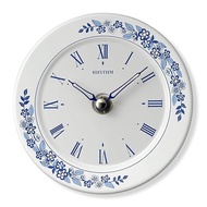 Rhythm clock industry (Rhythm) table clock hanging clock combined use Arita porcelain decorative clock 4SG802SR04 blue ϕ12x3.5cm