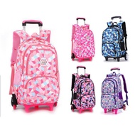 6-wheels Trolley School Bag Primary School Bag for Standard 3, 4, 5 and 6 Detachable Waterproof