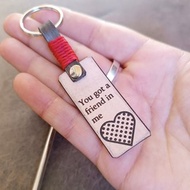 Personalized Leather Keychain for best friend, Friendship Little Gift, Bag Charm